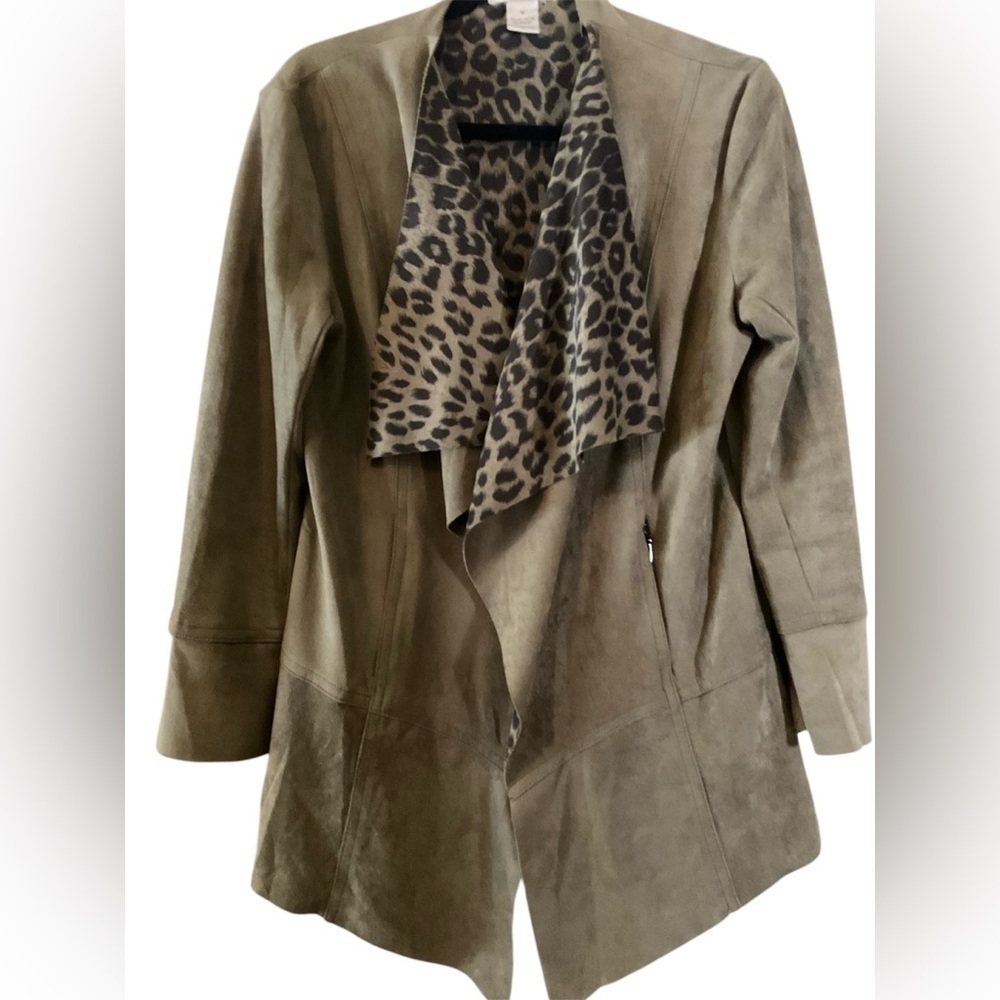 Elysee 26 suede like olive green jacket - Picture 1 of 4